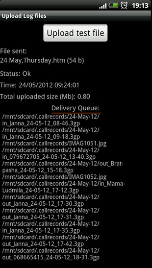 Delivery queque Kidlogger app